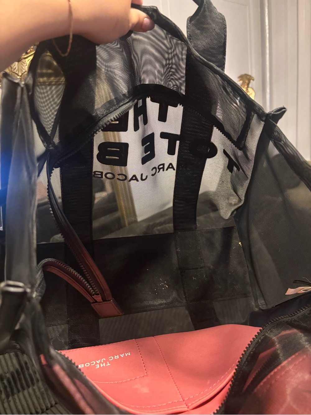 Large Black Marc Jacobs Transparent Mesh THE TOTE - Picture 8 of 8